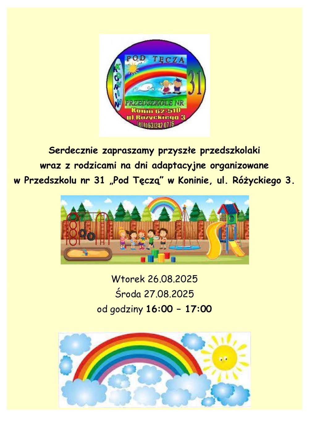 ogłoszenie zajęcia adaptacyjne VIII 25